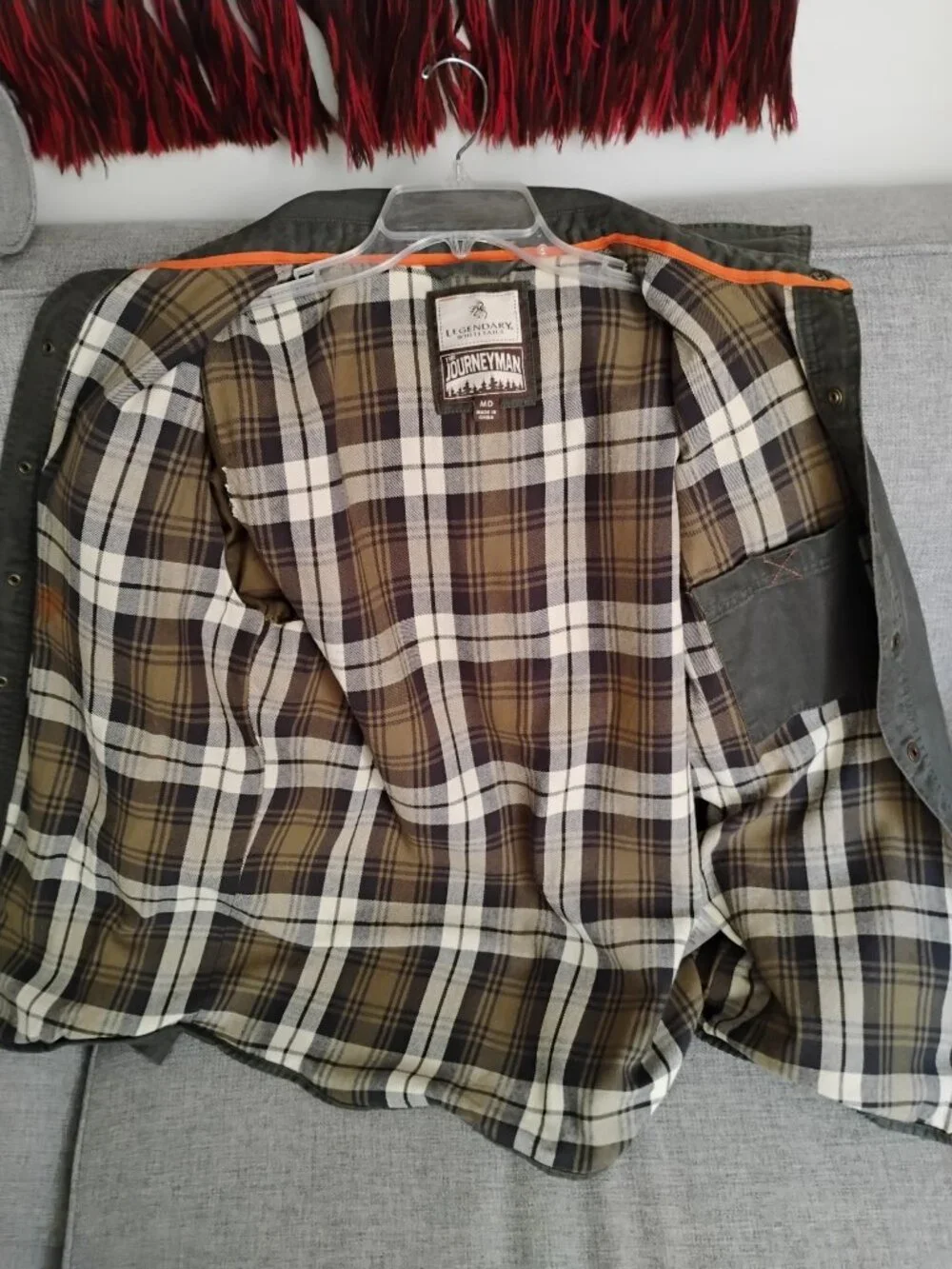Legendary Whitetails Men's Journeyman Flannel Lined Shirt Jacket Size M Gray